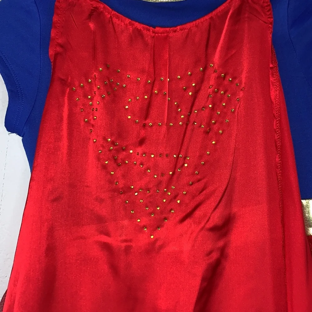 DC Comics Supergirl Costume Dress Kids Medium 8-10 With Cape Superhero Cosplay